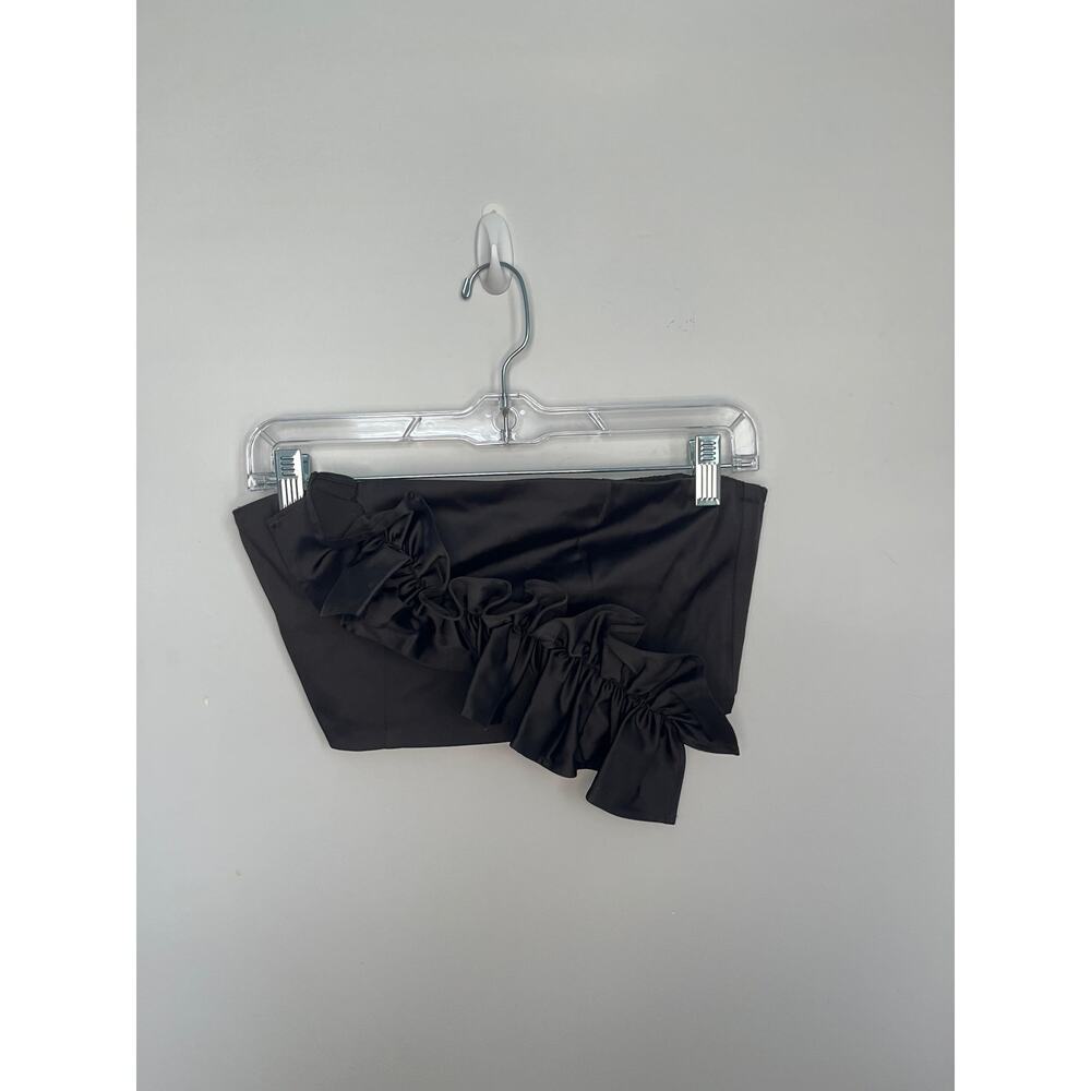 & Other Stories Black Strapless Ruffle‎ Top Women US 6 One Shoulder Partywear